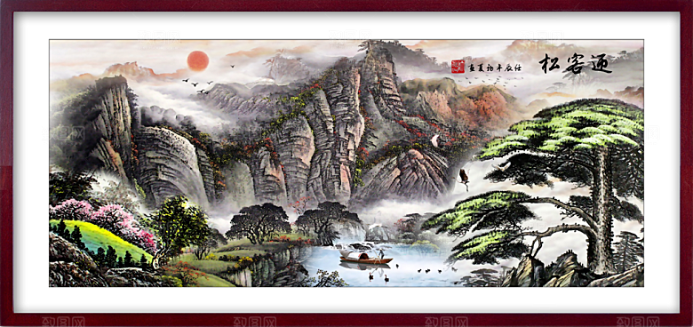中国风装饰山水画