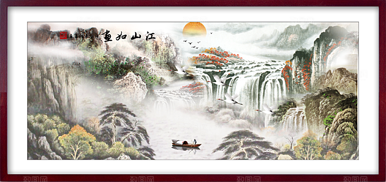 中国风装饰山水画