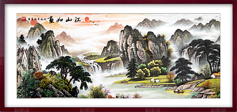 中国风装饰山水画
