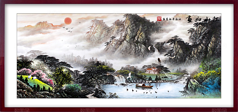中国风装饰山水画