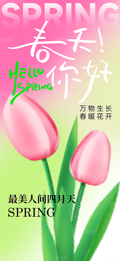 简约大气春天春日出游活动宣传海报