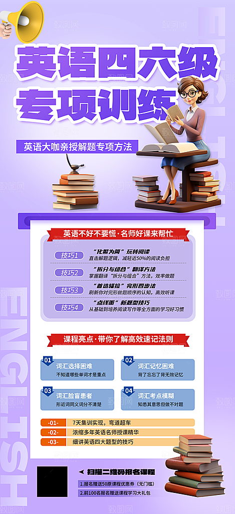 英语培训宣传海报设计素材