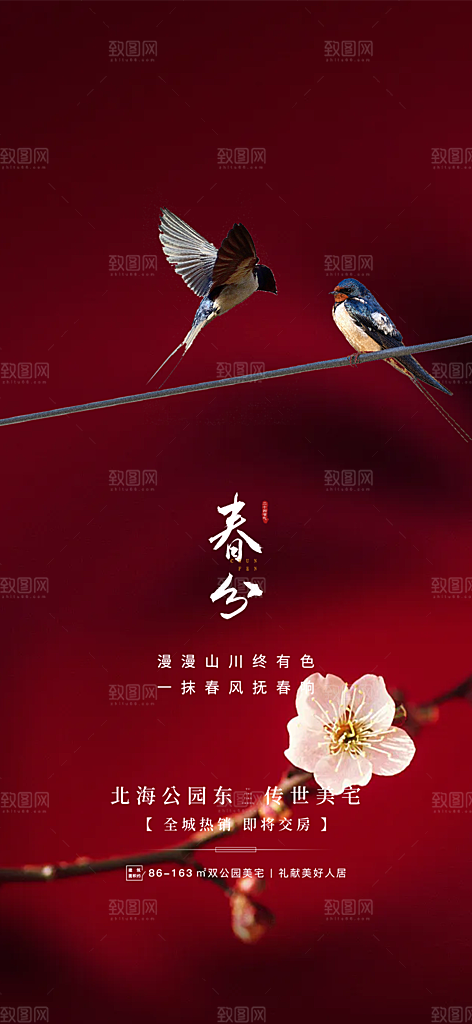传统二十四节气春分海报