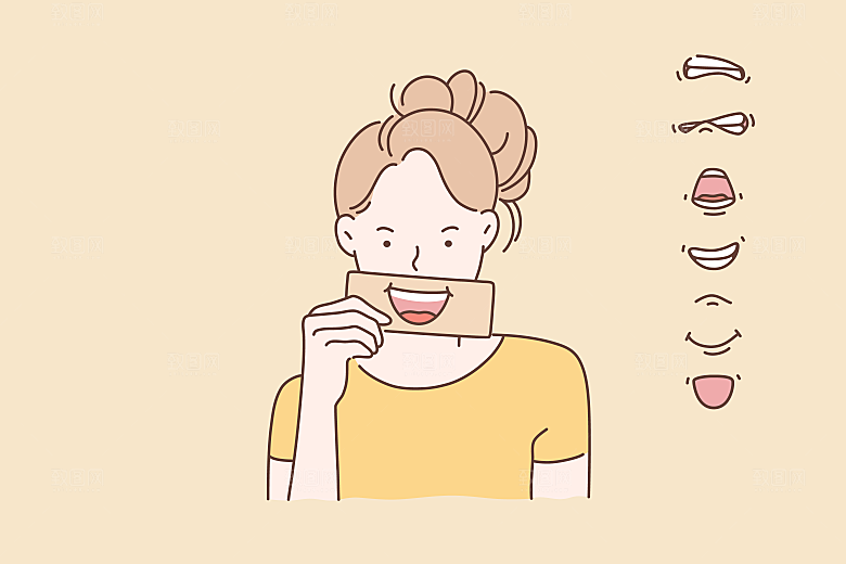 简笔画人物卡通插画