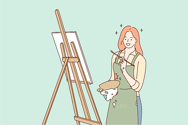 简笔画人物卡通插画