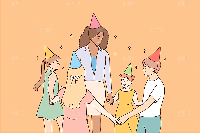 简笔画人物卡通插画
