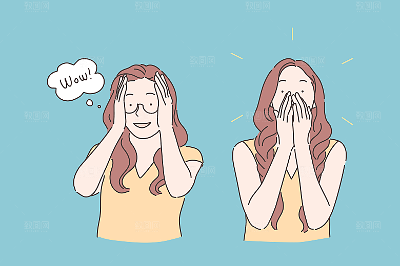 简笔画人物卡通插画