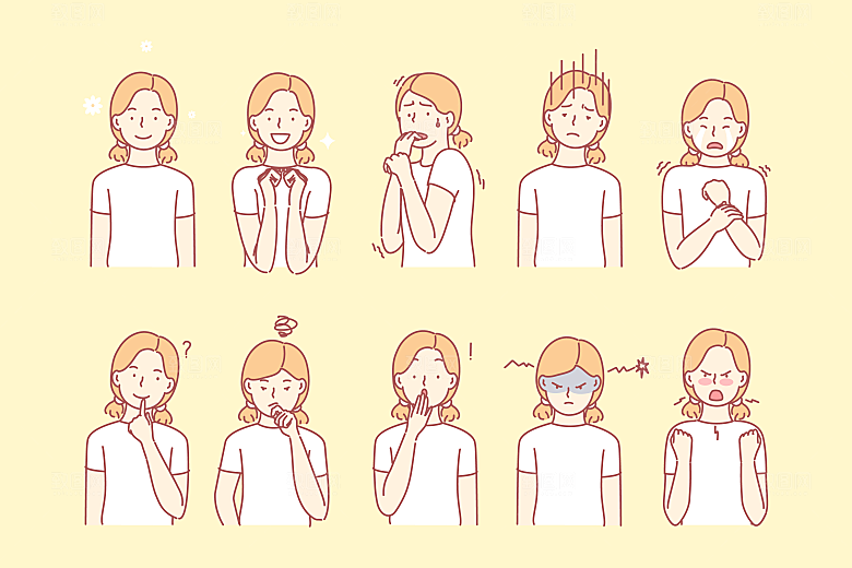 简笔画卡通人物插画