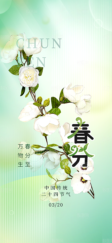 传统二十四节气春分海报