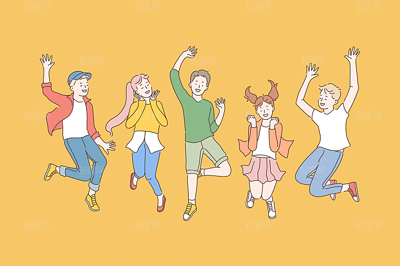 简笔画人物卡通插画