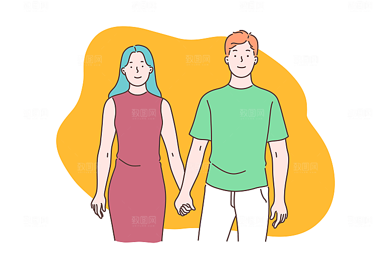 简笔画人物卡通插画