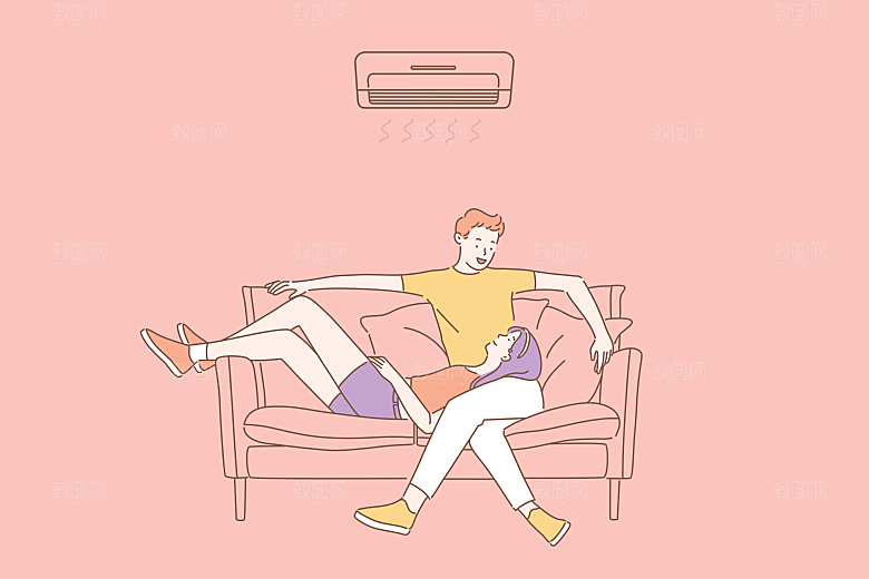 简笔画人物卡通插画