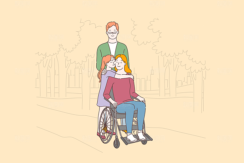 简笔画人物卡通插画