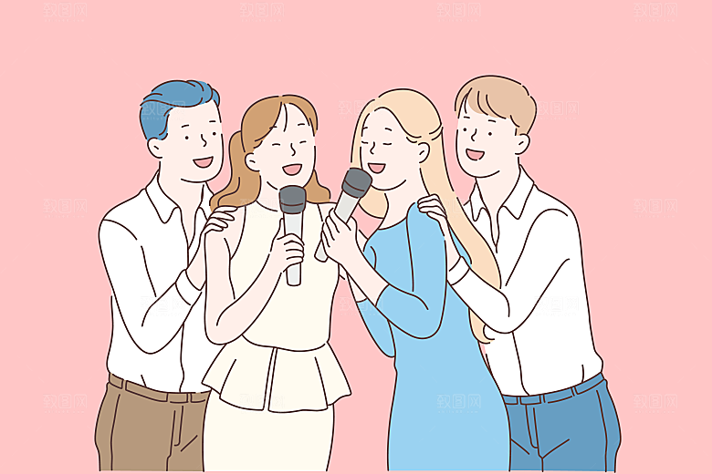 简笔画人物卡通插画