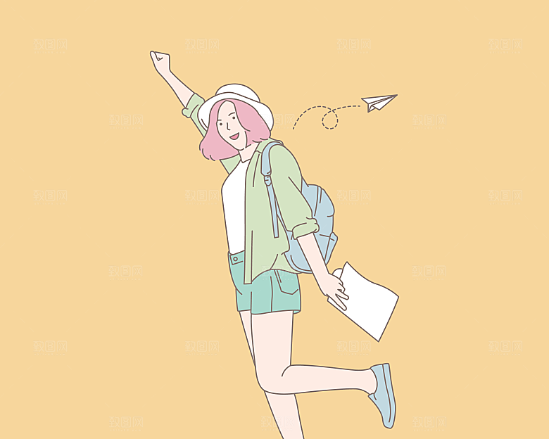 简笔画人物卡通插画