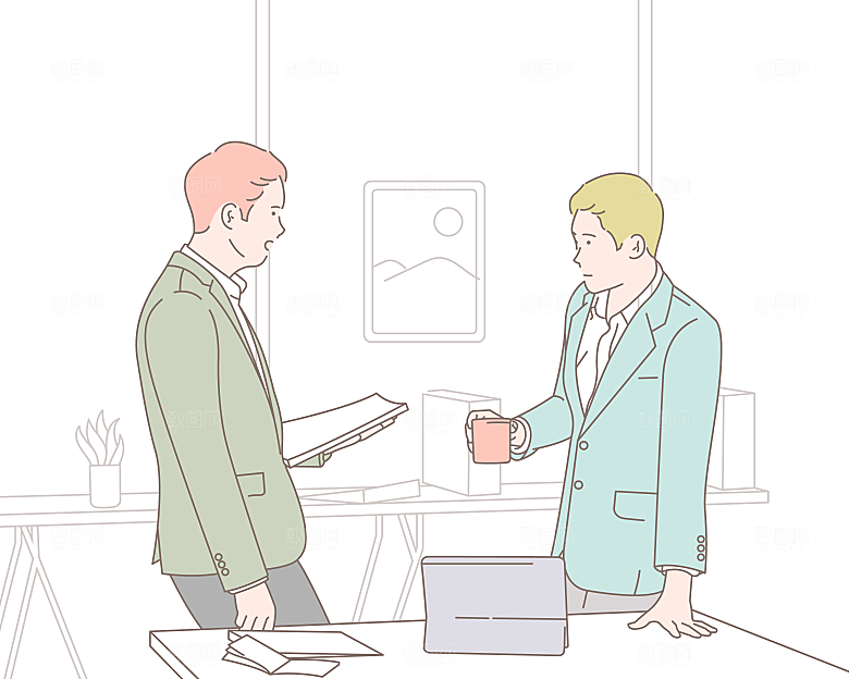 简笔画人物卡通插画