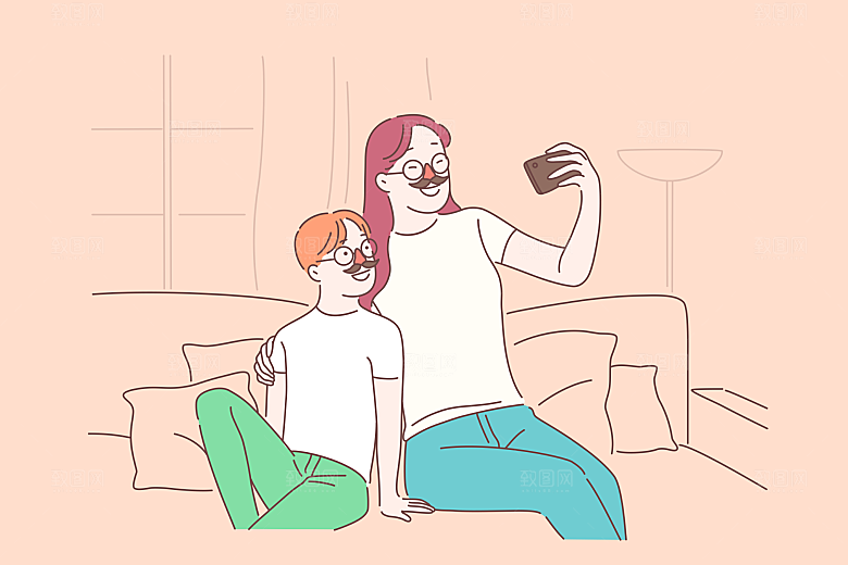 简笔画卡通人物插画