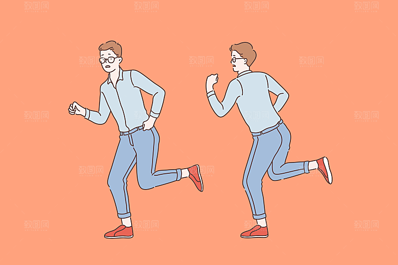 简笔画人物卡通插画