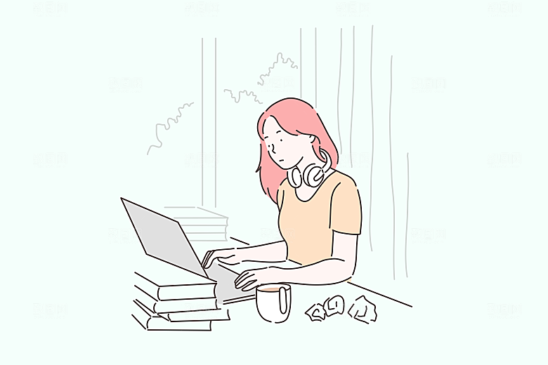 简笔画人物卡通插画