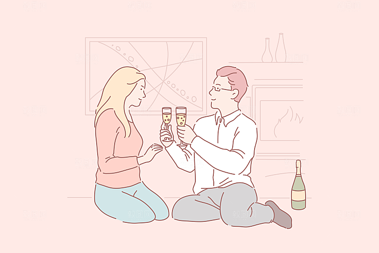 简笔画人物卡通插画