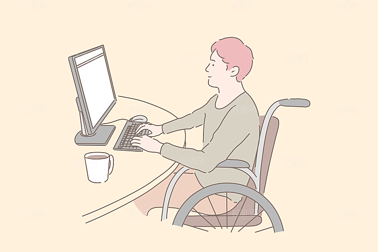 简笔画人物卡通插画