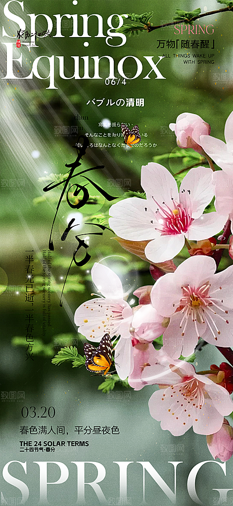 传统二十四节气春分海报