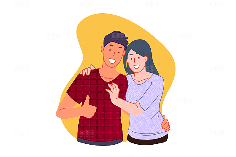 简笔画人物卡通插画