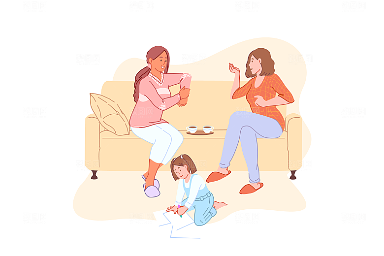 简笔画人物卡通插画