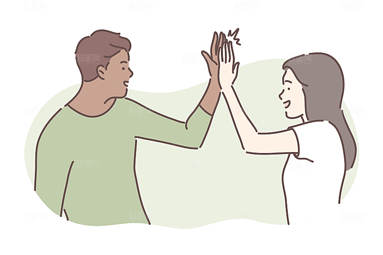 简笔画人物卡通插画