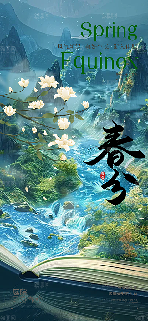 传统二十四节气春分海报