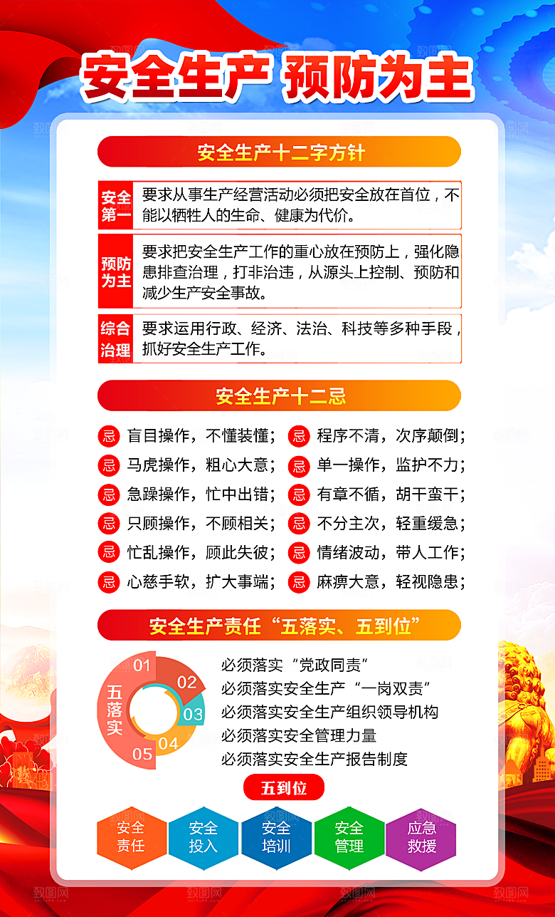 安全生产展板海报设计