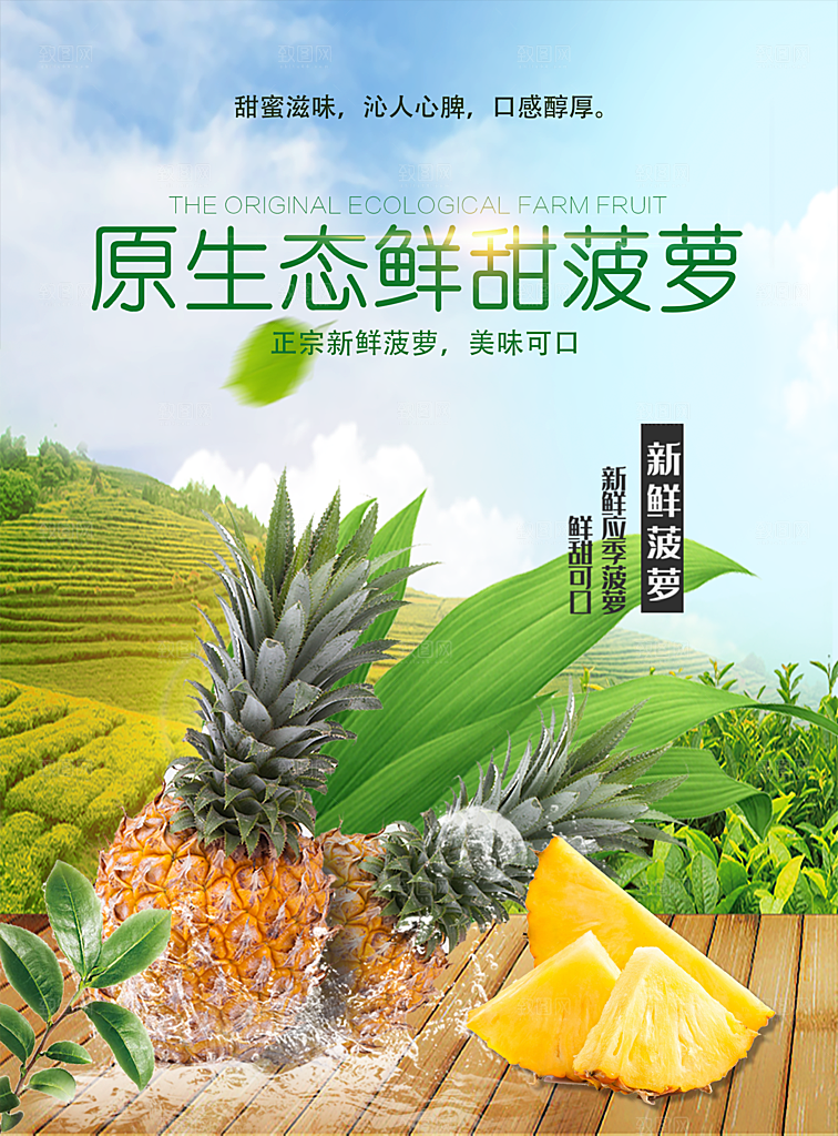 菠萝宣传海报设计素材