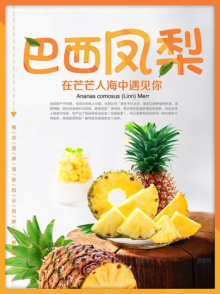 菠萝宣传海报设计素材
