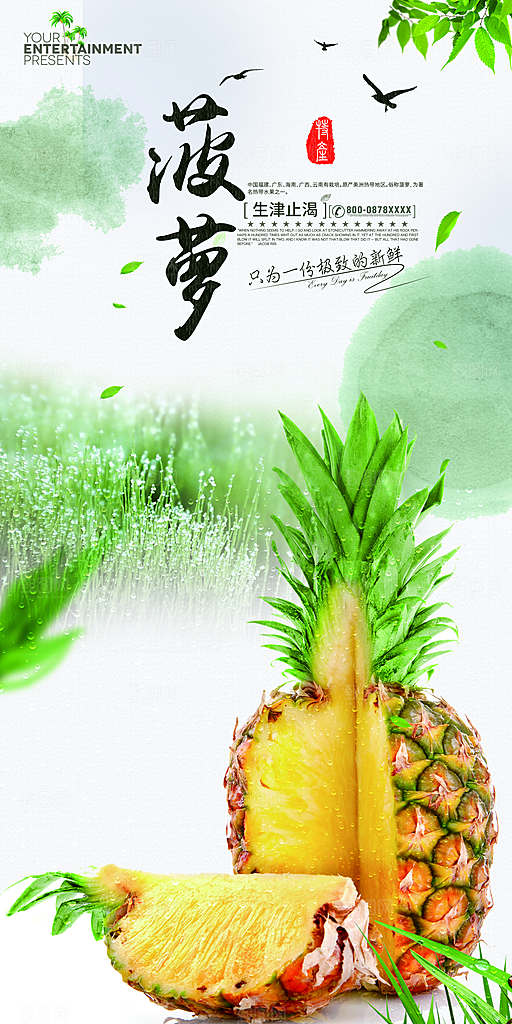 菠萝宣传海报设计