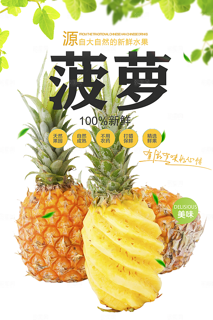 菠萝宣传海报设计