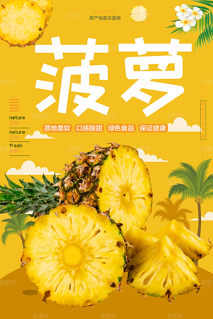 菠萝宣传海报设计素材