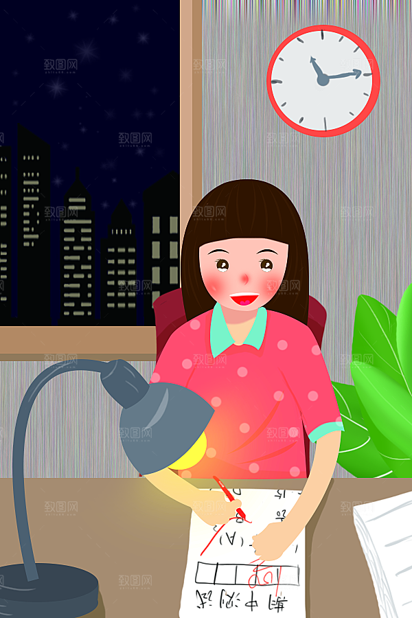 感恩教师节卡通插画