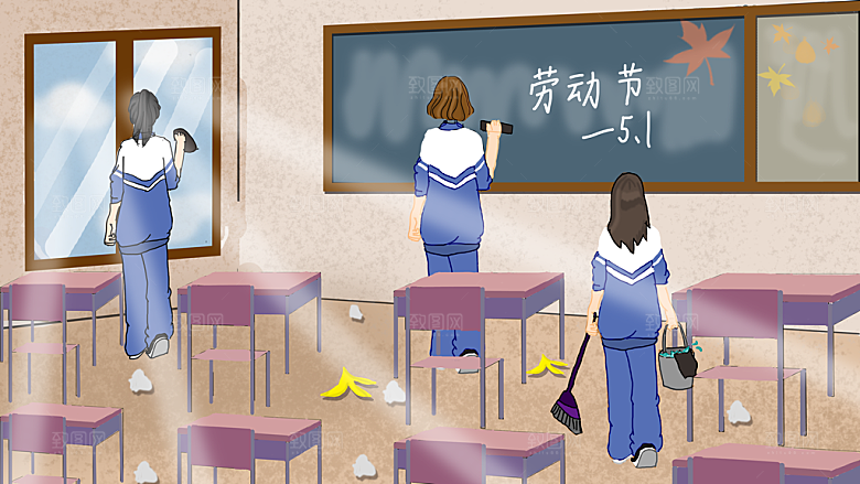 五一国际劳动节手绘