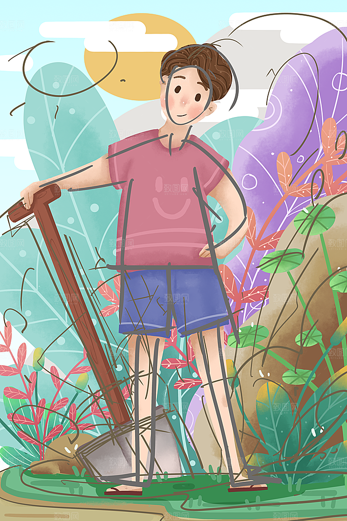 国际五一劳动节插画