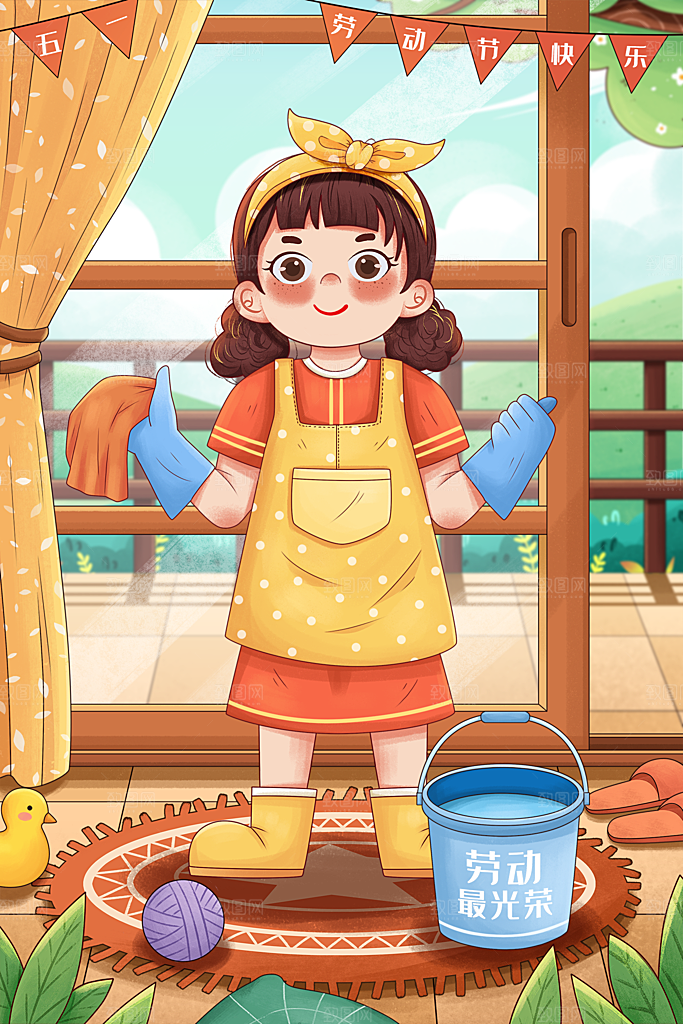 五一国际劳动节手绘