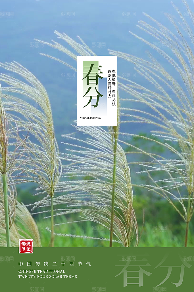 简约大气春分节气宣传海报