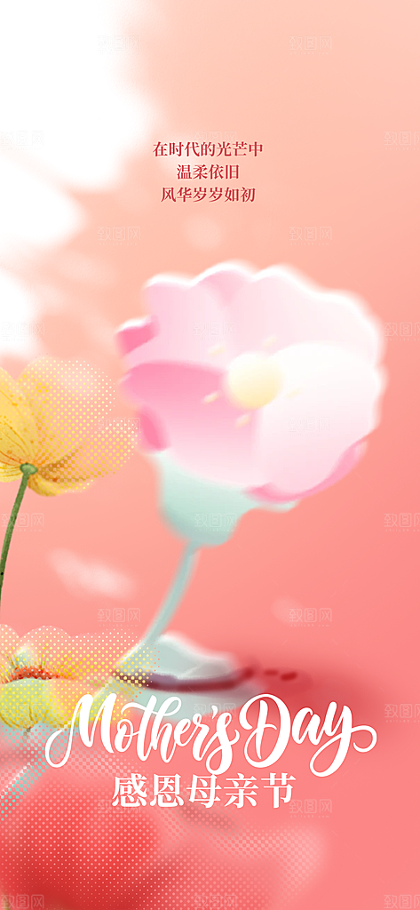 温馨节日美丽感恩母亲节活动宣传海报