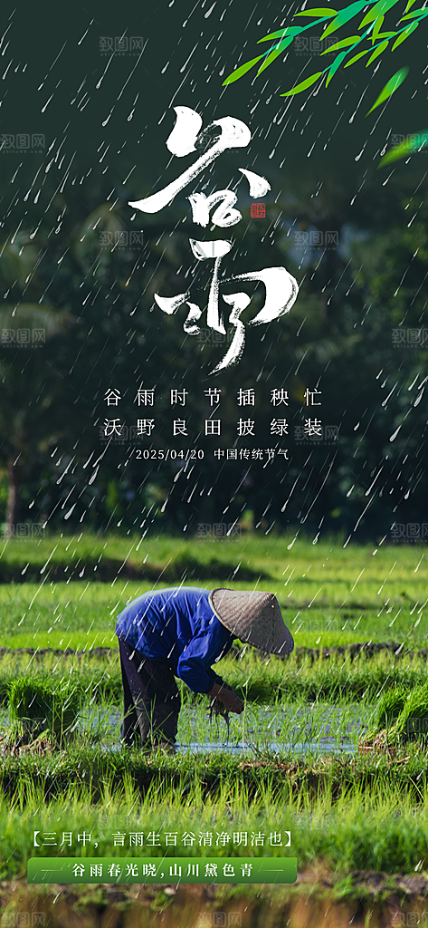 谷雨二十四节气海报