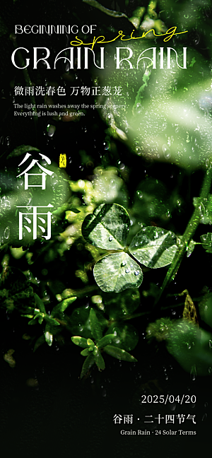 谷雨二十四节气海报