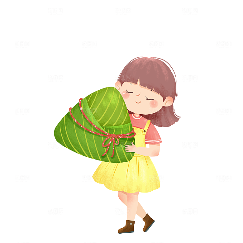卡通手绘端午节免扣元素