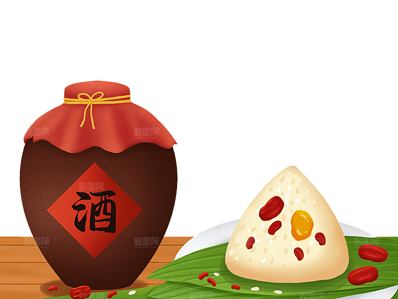 简约大气卡通手绘端午节PNG元素