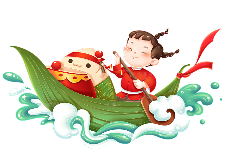 简约大气卡通手绘端午节PNG元素