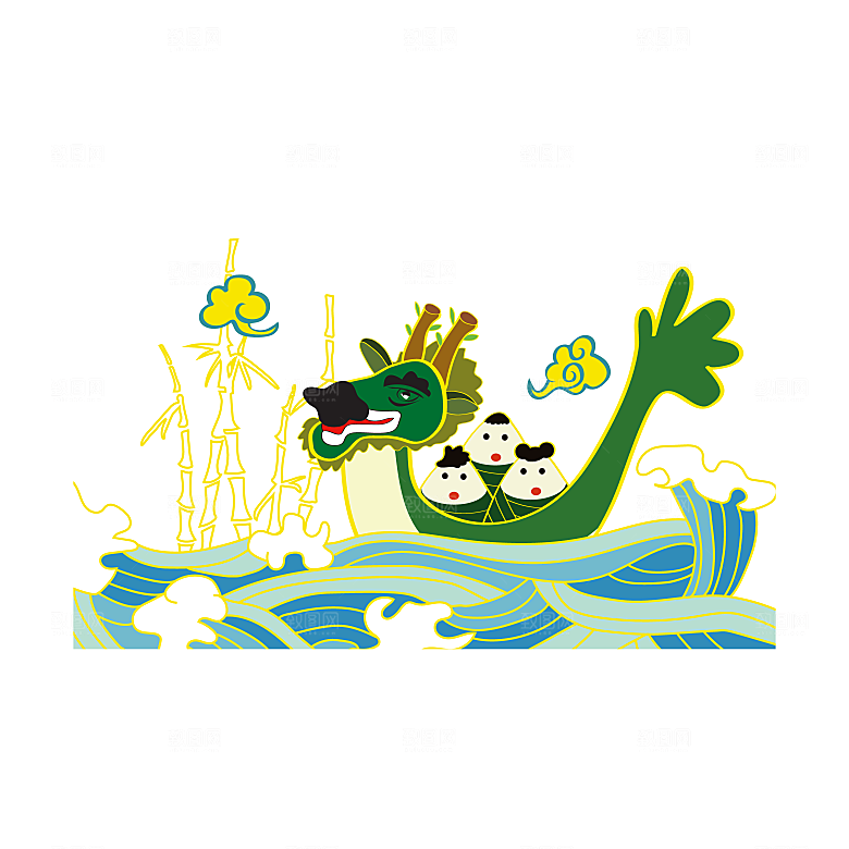 简约大气卡通手绘端午节PNG元素