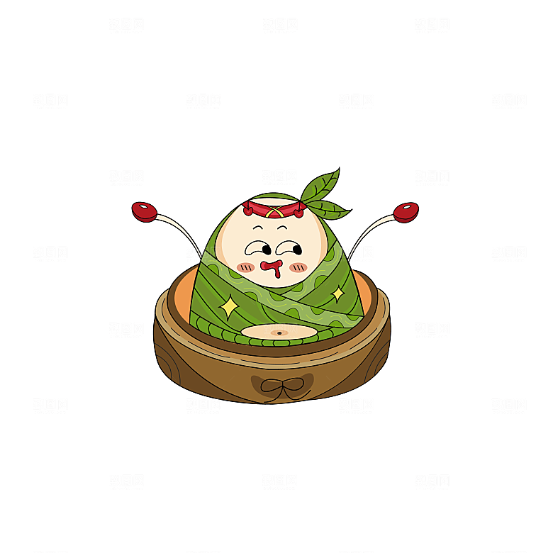 卡通手绘端午节免扣元素