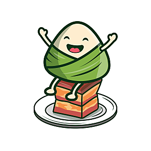 卡通手绘端午节免扣元素